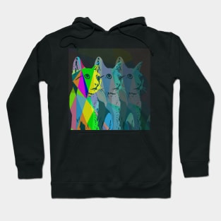 Cat Geometric that has been sketched and then made a low poly detail Hoodie